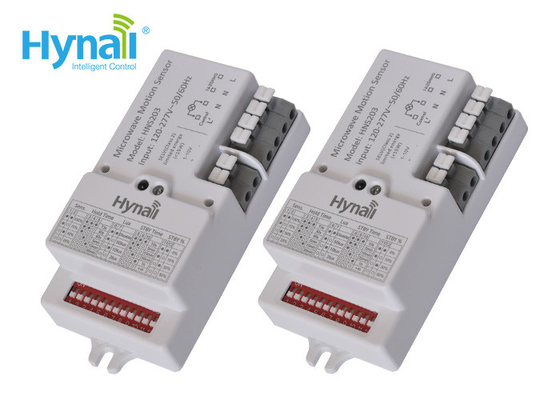 AC120V - 277V เครื่องตรวจจับการเคลื่อนไหวไมโครเวฟ เครื่องตรวจจับแสง LED พลาสติกที่ยั่งยืน